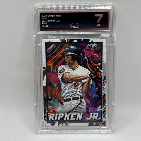 2022 Topps Fire Cal Ripken Jr. Baltimore Orioles 148 Graded 7 NM MLB Orioles - Picture 1 of 2